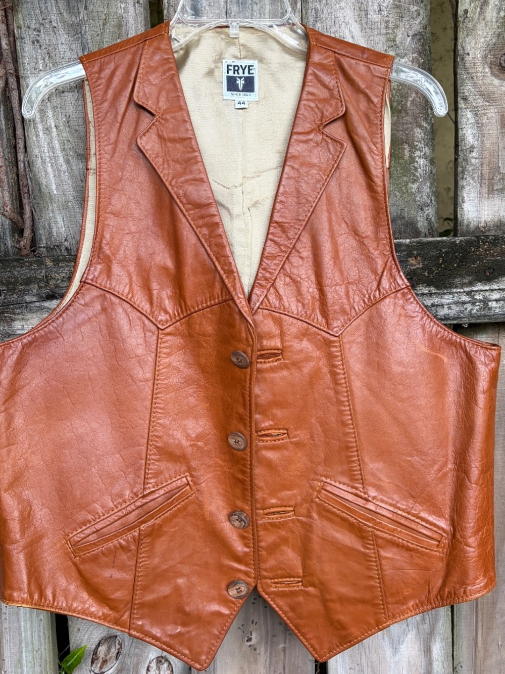 Vintage 1980s Frye Leather Vest Size 44 (L)